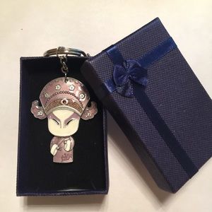 Chinese opera character enamel keychain